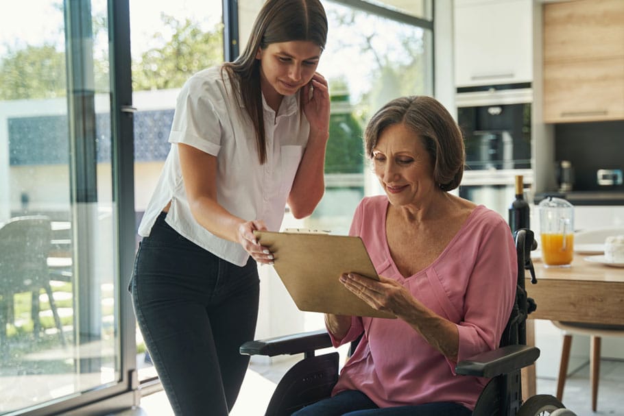 occupational therapists with patient